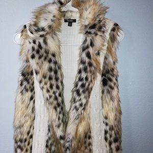 XOXO leopard faux fur Vest Size S